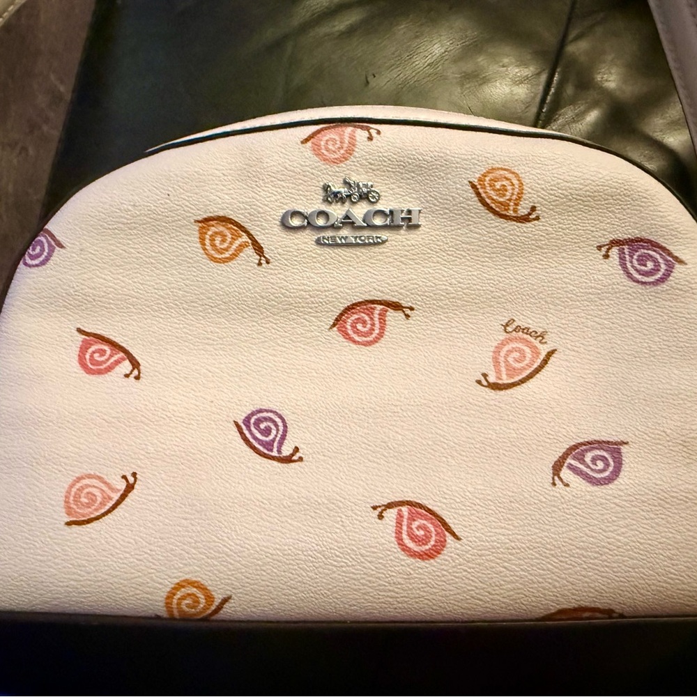 Coach White Bag with Colorful Snail Design